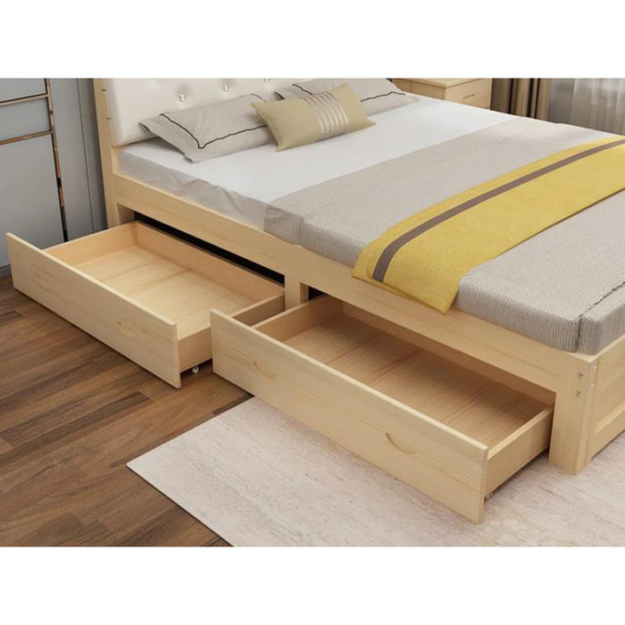 Eco-friendly Solid Wood Bed кровать Bedroom Furniture Kids Adults Wooden Bed Easy Assembly Modern Sleeping 침대 Home Furniture