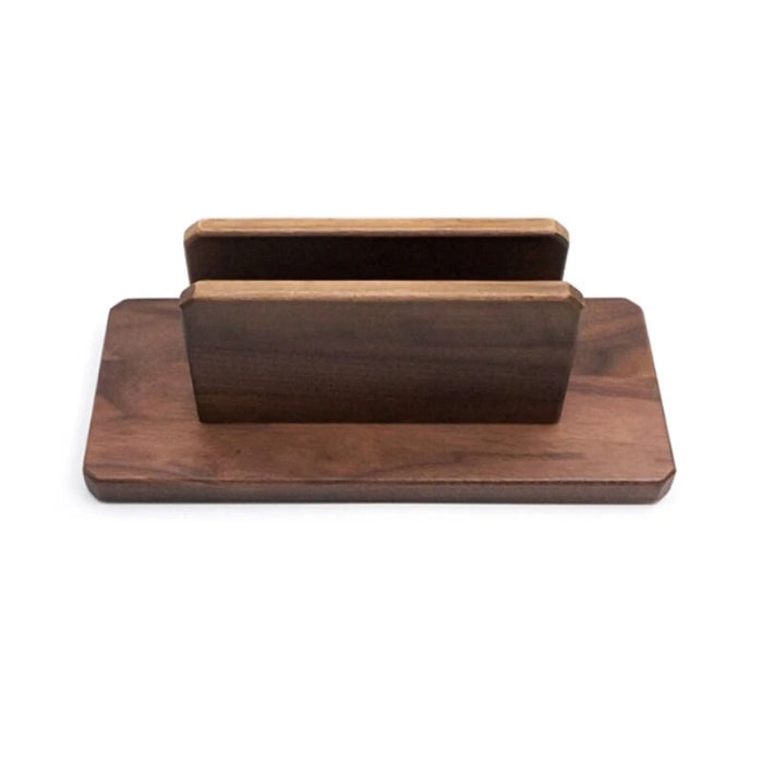 Office Desk Face Notebook Stand Natural Walnut Laptop Stand Rounded Corners Desk Shelf Vertical Base Stand for Laptop