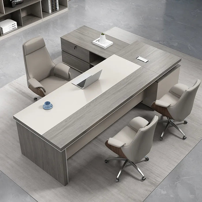 Modern Minimalist L Shape Computer Offices Desk Table Single Manager Officer Desks Extension Furniture Melamine Table