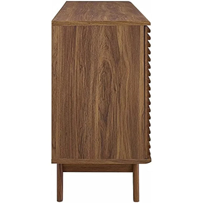 Modway Render 63" Mid-Century Modern Sideboard Buffet Table or TV Stand in Walnut