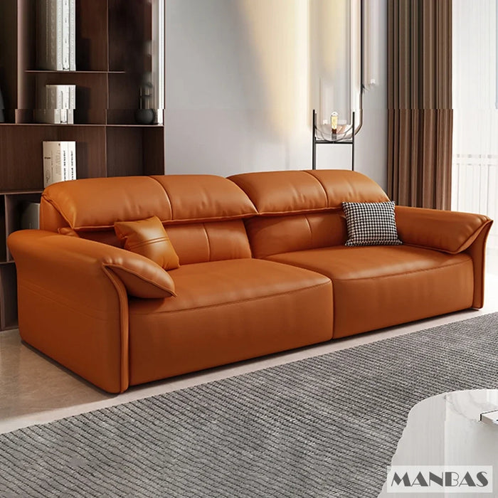 Linlamlim Electric Sofa Convertible for Cinema Living Room | Genuine Leather Electric Multifunction Sofa Bed | Folding Sofa Beds