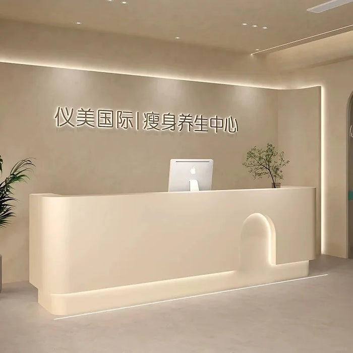 Wooden Service Desk Front Office Vanity Modern Reception Desk Rostrum Executive Computer Rivanie Per Ufficio Moderno Furniture