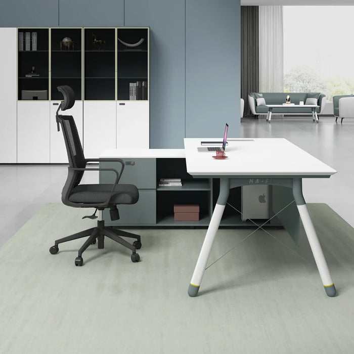 Executive Work Office Desks Drawers Corner Desktop Storage Meeting Office Desks Modern Luxury Mesa Escritorio Furniture WJ25XP