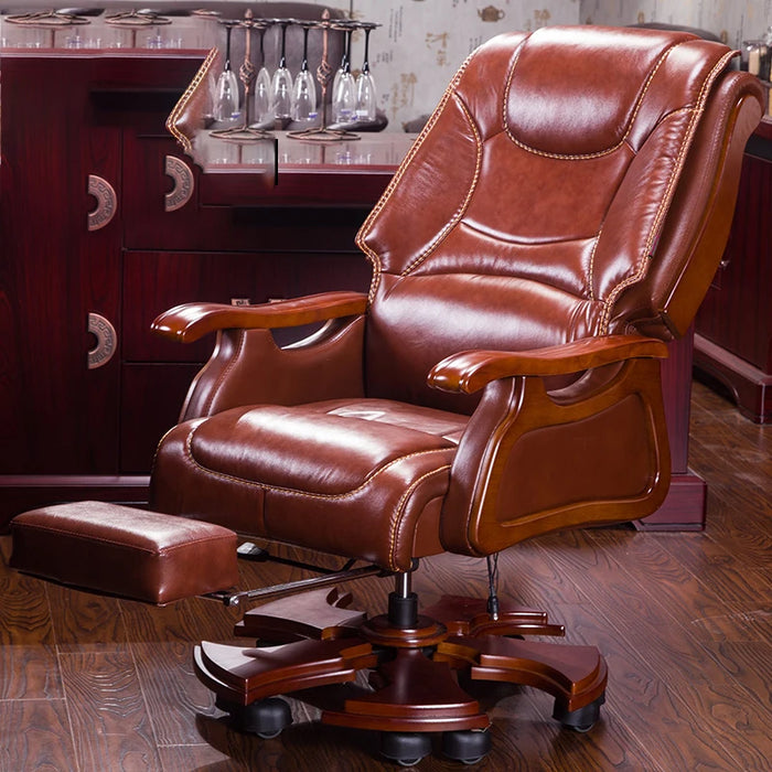 Swivel Study Ergonomic Chair Rocking Leather Design Accent Ergonomic Chair Floor Executive Cadeiras Office Furniture LSL25XP