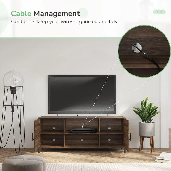 TV Stand for TV's up to 65 Inches, Modern Barn Door Entertainment Center TV Console, TV Table Storage Bookcase Shelf for Living