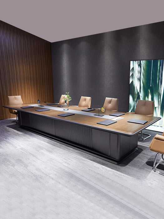Conference table Long table large high-end light luxury negotiation table and chair combination of business office furniture