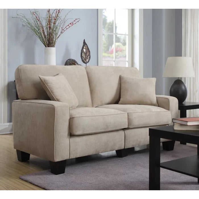 Modern Collection 73" Sofa,Living Room Sofas with Free Shipping,Spacious and Cozy, living room furniture, Silica Sand