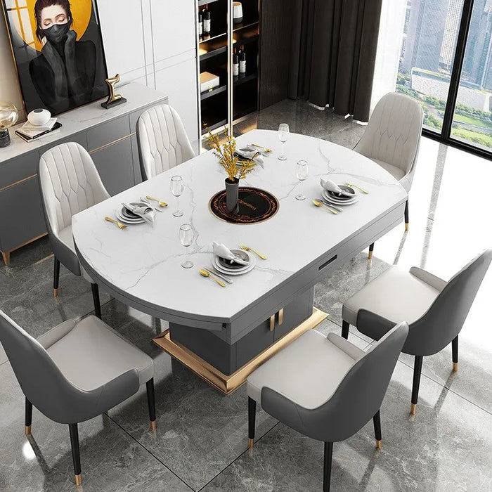 Marble Black White Plate Long Dinner Table Small Living Room Set 6 Chairs Loft Dining Room Sets Inside Table Pliante Furniture