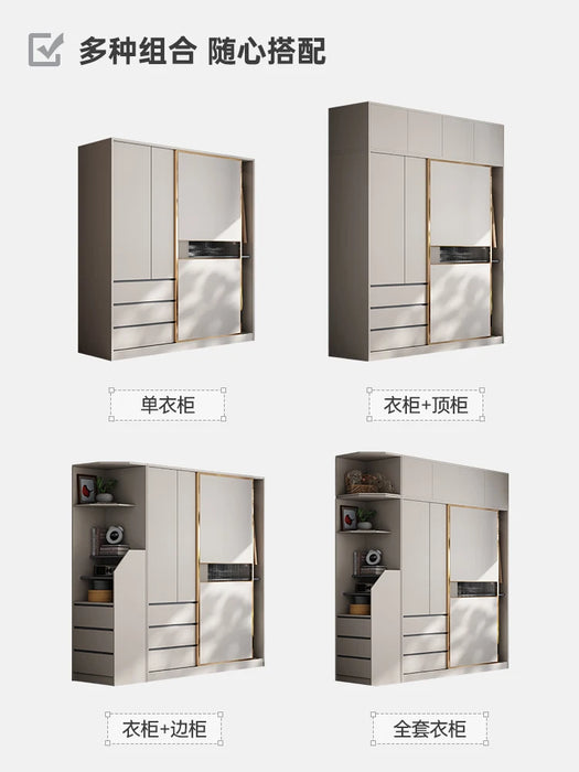 Nordic sliding door wardrobe family bedroom door modern simple luxury wardrobe