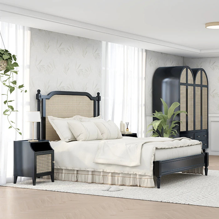 Solid wood two-door wardrobe cloakroom large-capacity storage wardrobe with opposite doors and high cabinets agains
