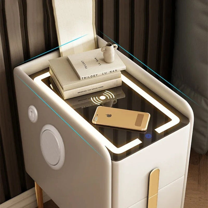Narrow Smart Nightstands Modern Living Room Smart Small Bedside Table Wireless Charging Balcony Library Muebles Hotel Furnitur