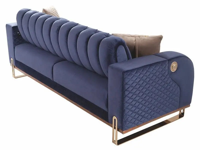Italian minimalist luxury sofa set Light luxury hotel straight row fabric sofa living room small three-seat sofa