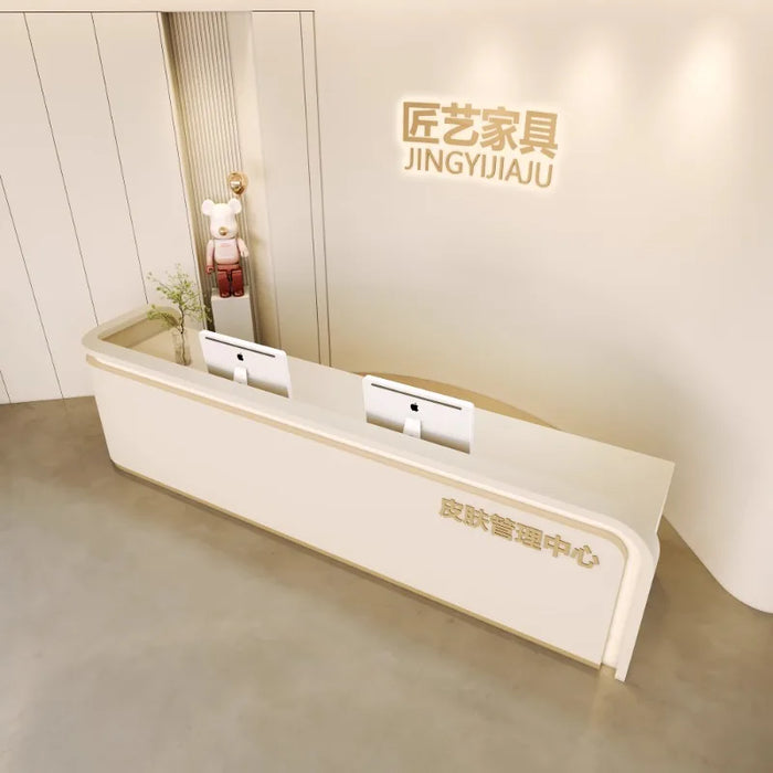 Vanity Reception Desks Cash Register Front White Podium Office Modern Reception Desks Lectern Mostrador Tienda Beauty Furniture