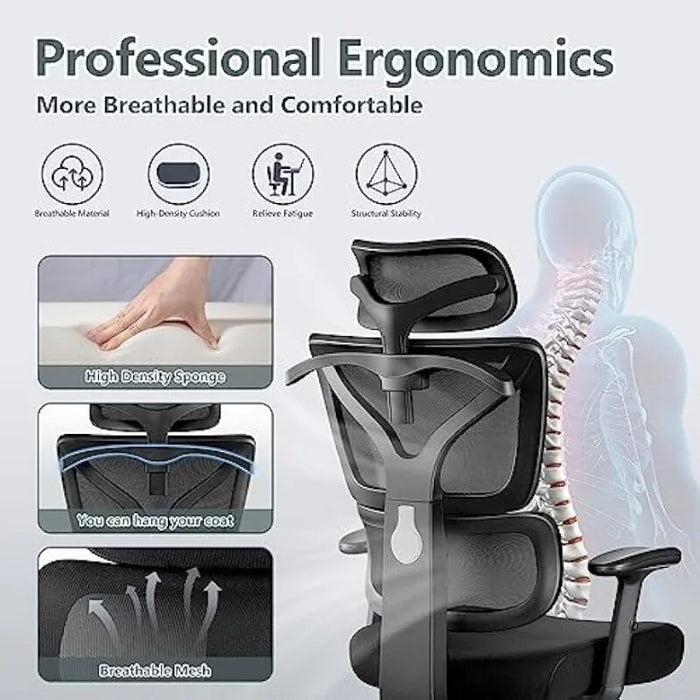 Winrise Office Chair Ergonomic Desk Chair, High Back Gaming Chair, Big and Tall Reclining Chair Comfy Home Office Desk Chair