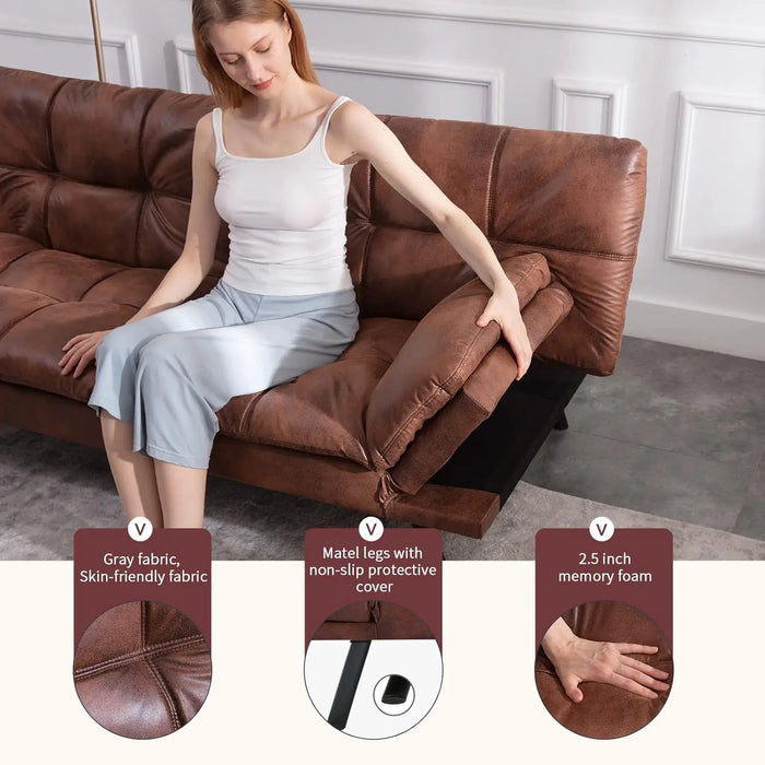 SF-BN726 Sofabed, As sofa:71"X33"X31.5"As bed:71"X42"X16", Brown