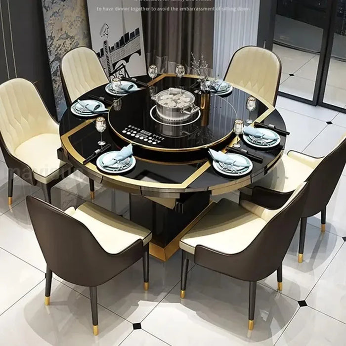 Indoor Modern Dining Tables Folding Breakfast Cooker Round Chairs Room Turntable Restaurant Tavoli Da Pranzo Patio Furniture