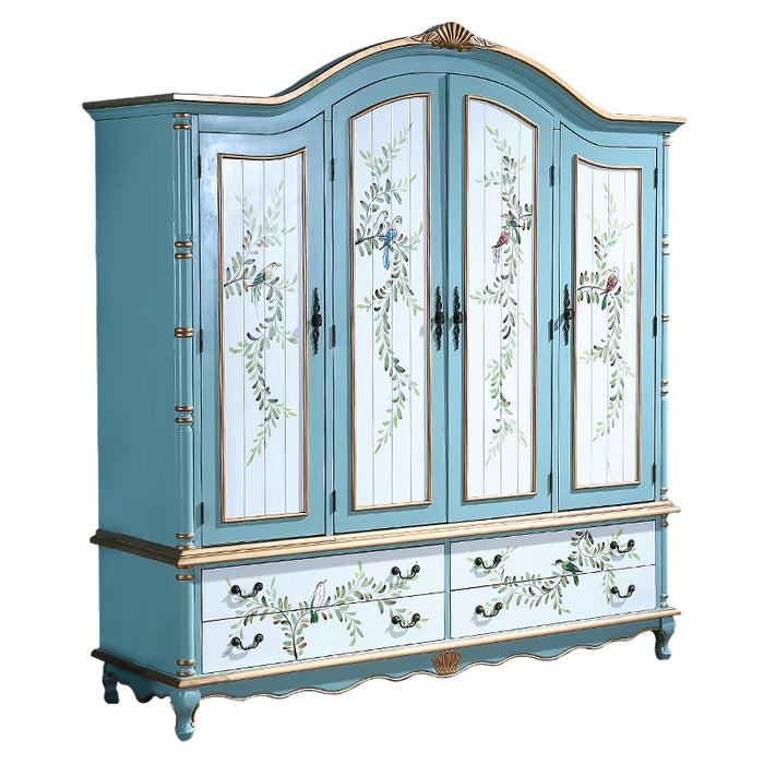 American style painted wardrobe, European style storage and storage, rural bedroom cabinet, large wardrobe
