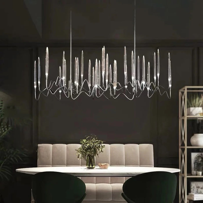 Moonriver Lighting Modern Crystal Hanging Lamps for Ceiling French Candle Chandelier Living Room Pendant Light for Room Decor