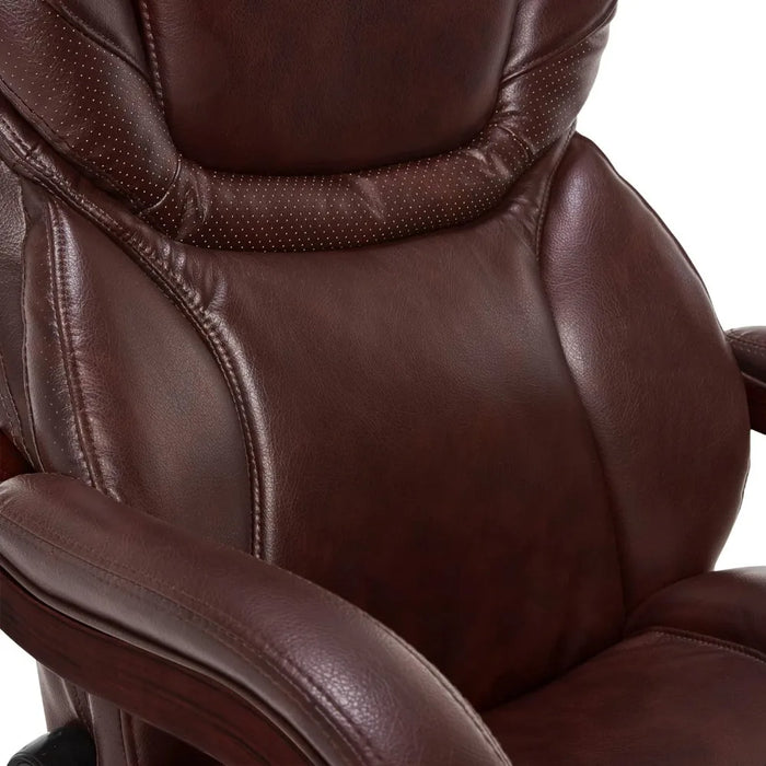 Office chair, adjustable high backrest with lumbar support, ergonomic computer chair, bonded leather, game chair
