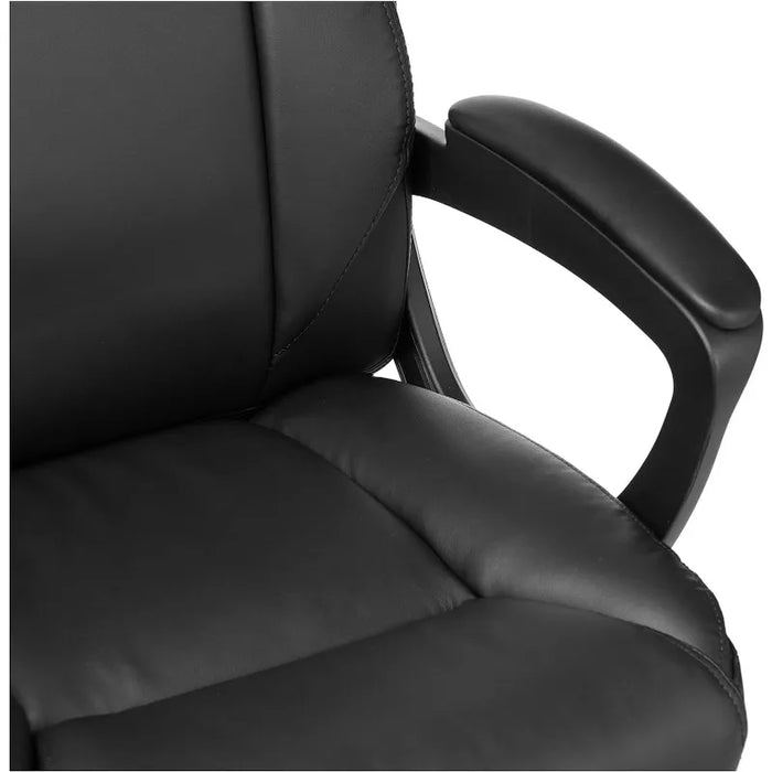 Amazon Basics Classic Puresoft PU Padded Mid-Back Office Computer Desk Chair with Armrest, 26"D x 23.75"W x 42"H, Black