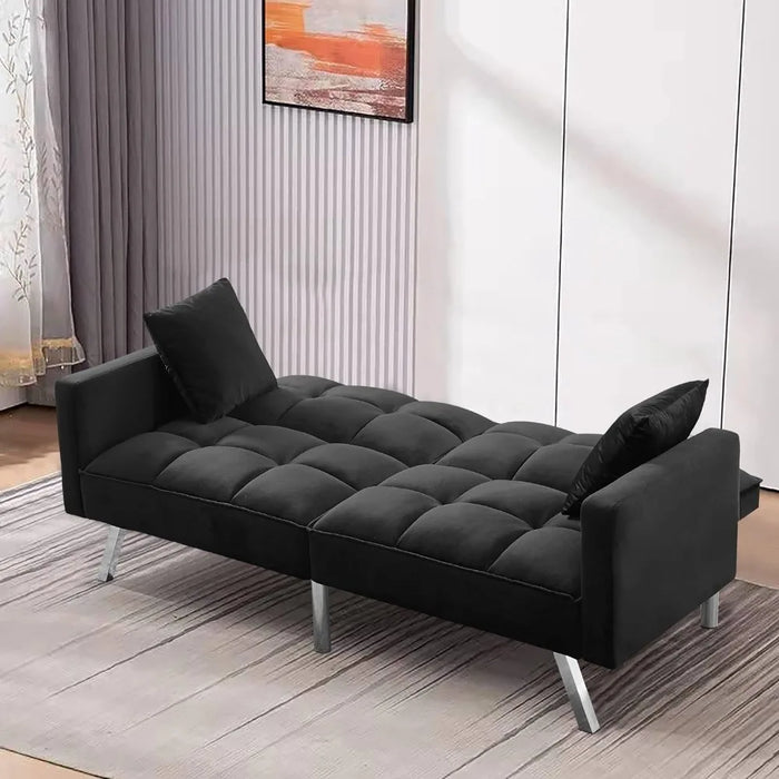 74''  Velvet Sofa Sleeper Couch Folding Sofa Bed for Living Room Apartment Lazy Double Furniture Home