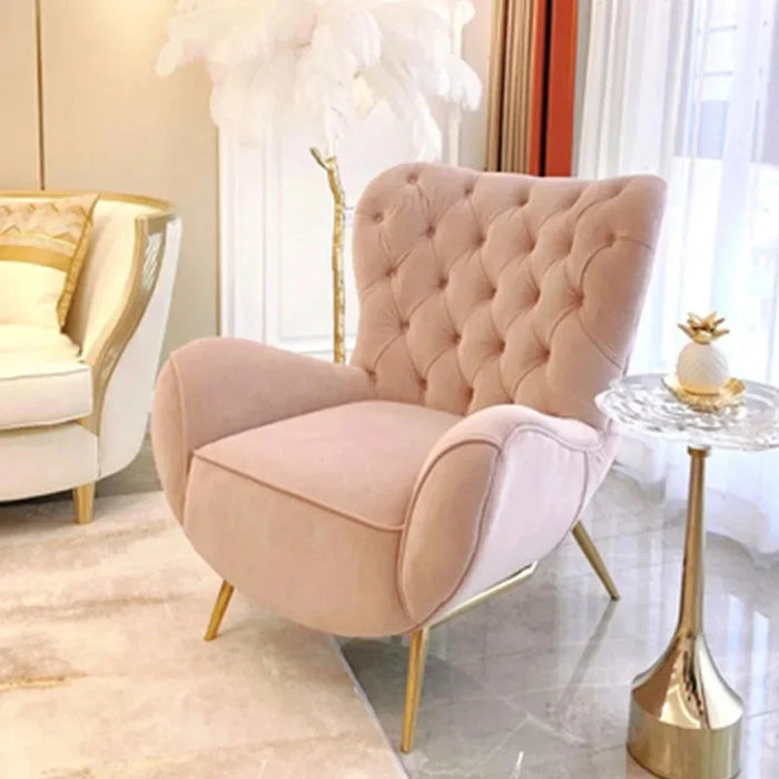 Industrial European Sofa Living Room Luxury Lounge Floor Designer Single Sofa Pink Armchair Lazy Canape Salon Bedroom Furniture