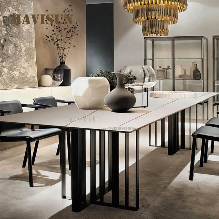 Nordic Style Marble Board Dining Table For Large Apartment Italian Post Modern Minimalist Custom Table Set Dining Room Furniture