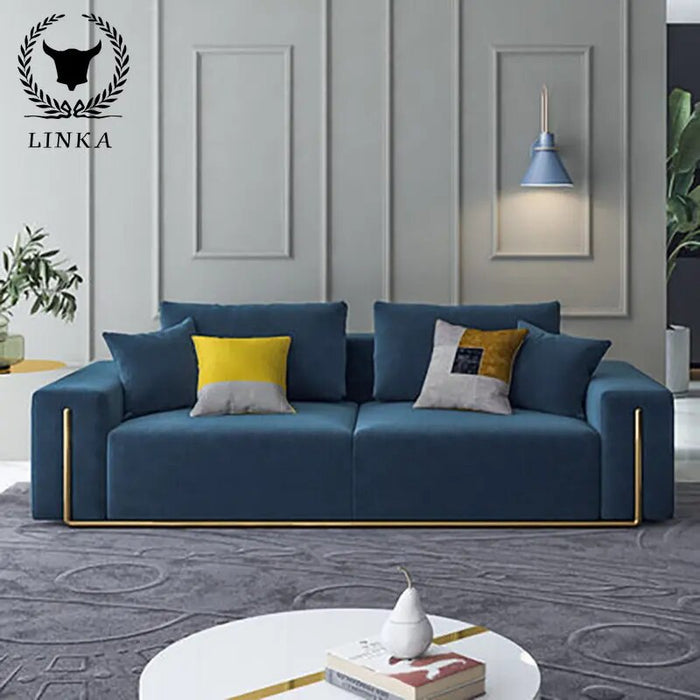 Light Luxury Post-modern Simple Small Apartment Sofa Living Room Combination Furniture Set Fabric Nordic Leather Single