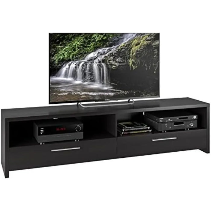 Atlin Designs Large Modern Entertainment TV Stand Media Console with Storage Shelves, for TV's up to 85"