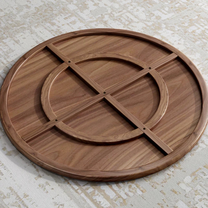 Combination Glossy Dining Tables Rock Plate High End Light Luxury Round Wooden Dining Tables Mesa Plegable Furniture Set QF50DT