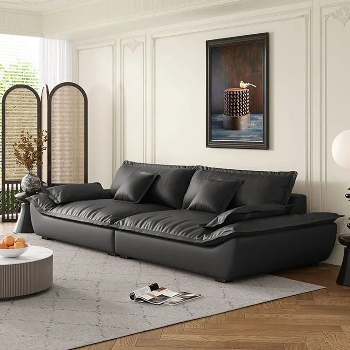 Leather Living Room Sofas Floor Sectional Curved Lazy Accent Sofa Puffs Shape Daybed Sofa Sala De Estar Bedroom Furniture