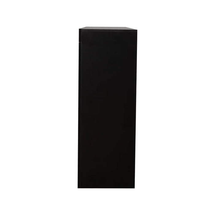 Living Room Sideboard Storage Cabinet Black High Gloss with LED Light, Wooden Storage Display Cabinet TV Stand with 3 Doors