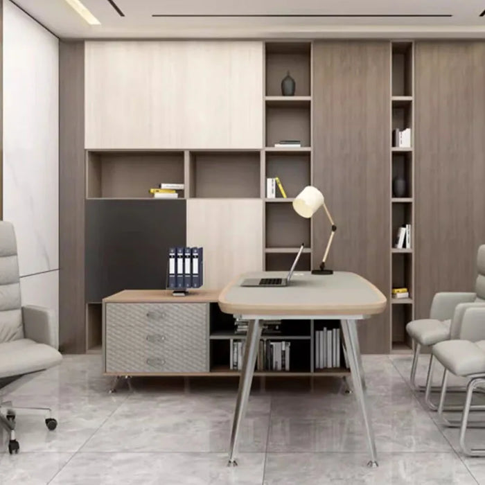 Monitor L Shaped Office Desk Standing Executive Luxury Floor Computer Desks European Mid Century Mesa De Computador Furniture
