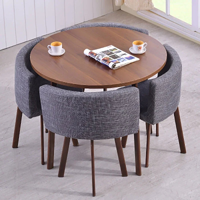 Kitchen Round Dining Table Set 4 Chairs Office Luxury Dining Table Solid Wood Muebles Para El Hogar Room Furniture GPF50YH