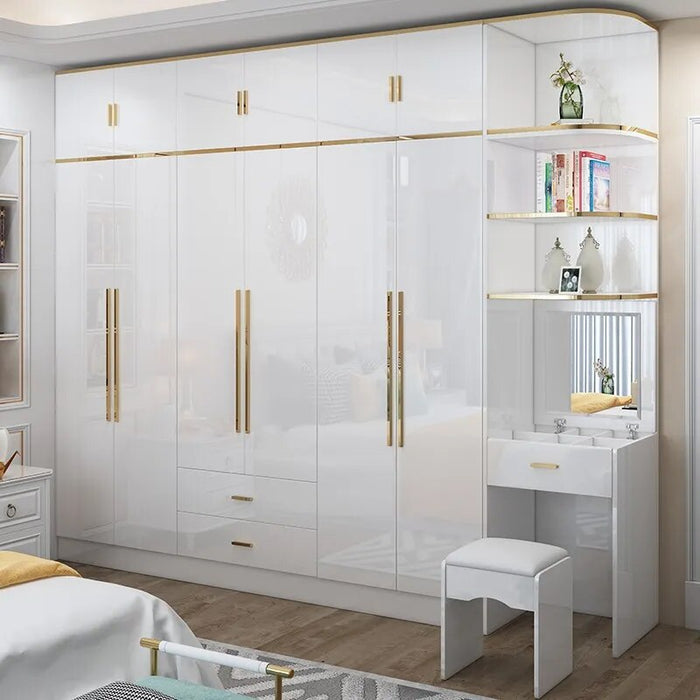 Gold White Wardrobe Clothes Designer Waterproof Children Wardrobe Organizers Nordic Vestidor De Armario Abiertos Hotel Furniture
