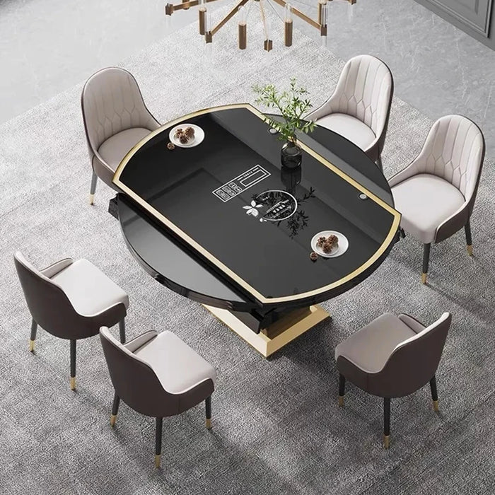 Light Luxury Unfolded Dinner Table Induction Large Storage Space Kitchen Table Chairs Set Luxury Mesa Redonda Home Furniture GM