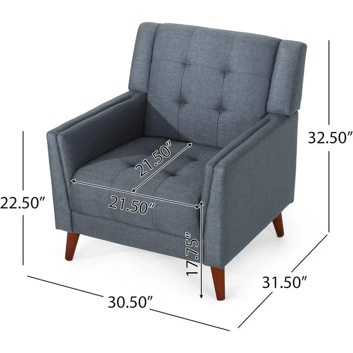 Chair Free Shipping Home Furniture Mid Century Modern Fabric Arm Chair Armchair Dark Gray Lounge Chairs Walnut Living Room
