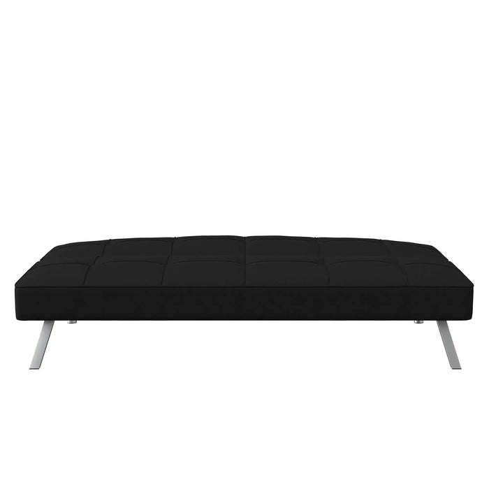Modern Futon, Black Fabric for Living Room Home or Office