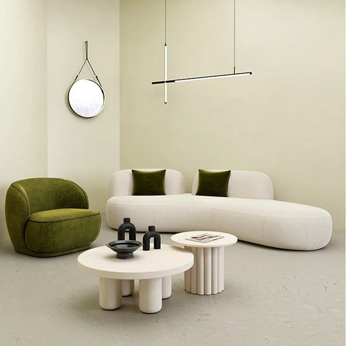 Curved Large Italiano Sofa Light Luxury Adults Long Unusual Ergonomic Reading Couch Unique European Canape Salon Home Furniture