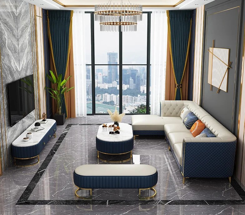 Latest Design Sofa Custom Large Size U-shaped Sofa Sets Living Room Furniture Modern American Style Sofa
