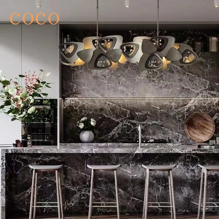 Novelty Postmodern LED Chandelier Dining Living Room Creative Long Hanging Light Restaurant Bar Cafe Crystal Luxury Pendant Lamp