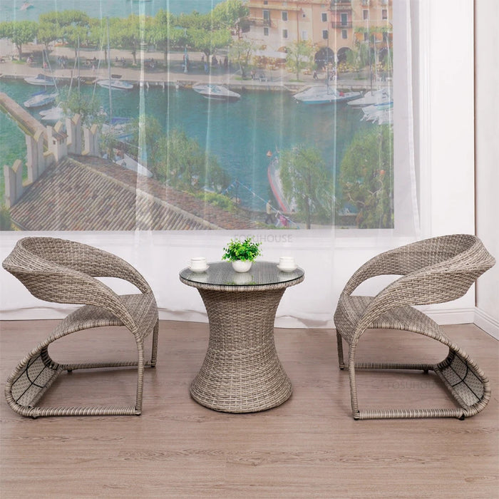Outdoor Tables And Chairs Patio Garden Furniture Set Household Rattan Chair Three-Piece Leisure Outdoor Garden And Terrace Set