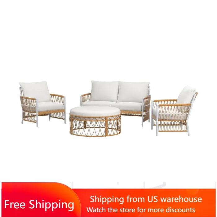 Better Homes & Gardens Lilah 2-Pack Outdoor Wicker Lounge Chair, White
