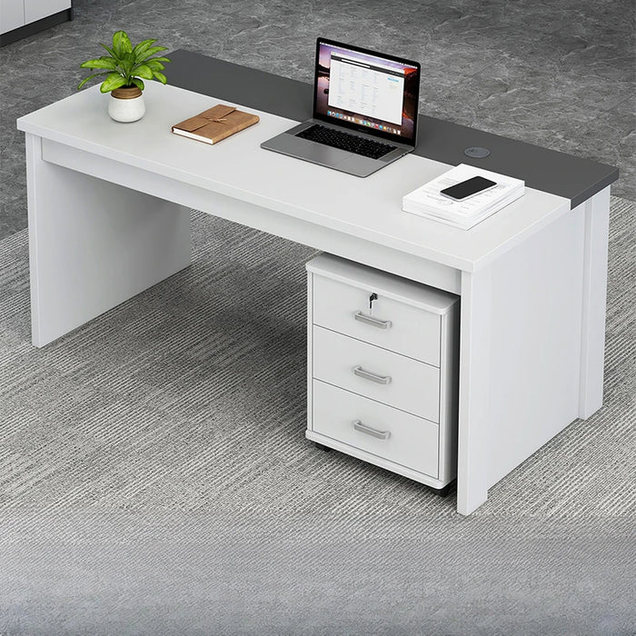 White Wide Computer Table Office Storage Wood Executive Reading Office Desk Laptop Writing Escritorios De Oficina Furniture