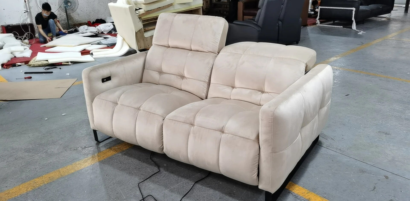 2 Seater Double Electric Reclining Seat Genuine Leather Convertible Sofa Big Sofas Theater Seats Nordic Couch Grandes Sofás Set