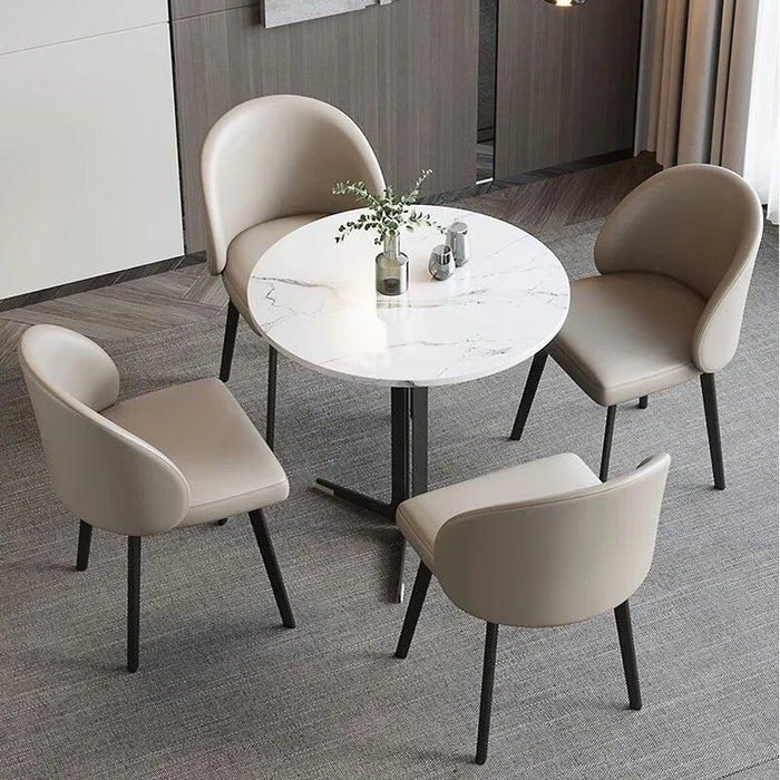Italian Leather Chairs Kitchen Dining Room Backrest Design Chairs Minimalist Ergonomic Cadeiras De Jantar Dining Table Furniture