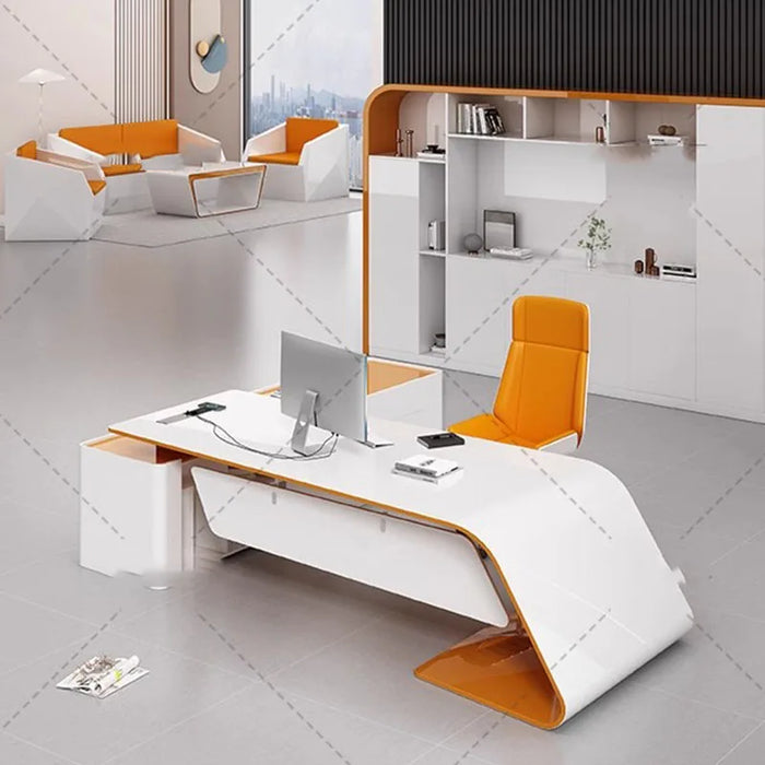 Monitor Executive Office Desks Meeting Console Reception Standing Writing Executive Modern Shelf Bureau Meuble Office Furniture