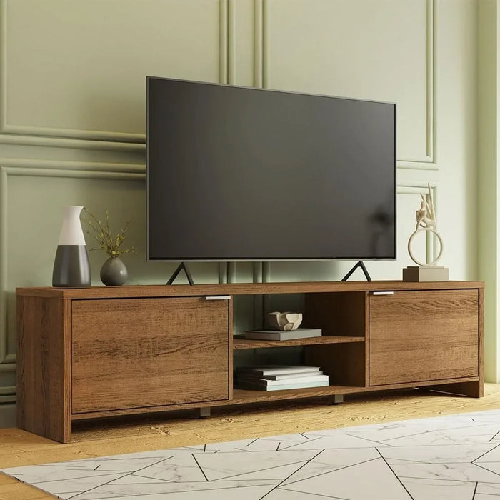 71" With Cable Management Tv Wall Cabinet Fits TV Tables Up to 80" Wooden Home Furniture for Modern Television Stand Living Room