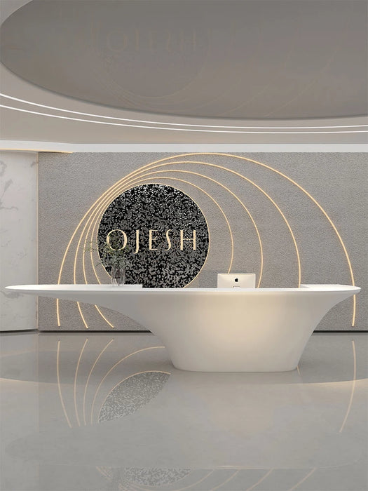 Clothing salon, bar counter, beauty salon, reception desk, company hotel lobby, front desk