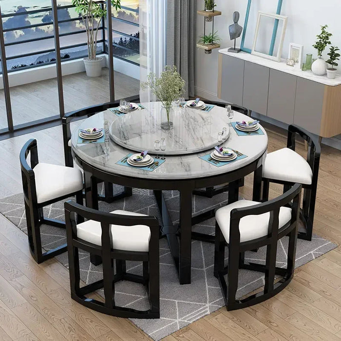 Turntable Round Dining Table Luxury Legs Metal Modern Hallway Coffee Tables Office Living Room Mesas De Jantar Home Furniture